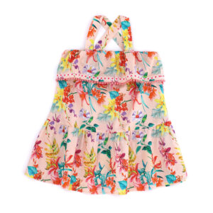Ibiza's market girl dress in linen blend