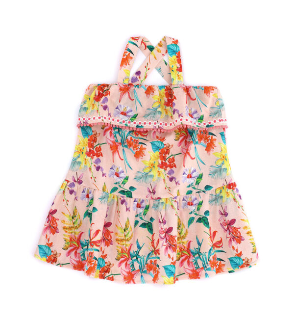 Ibiza's market girl dress in linen blend