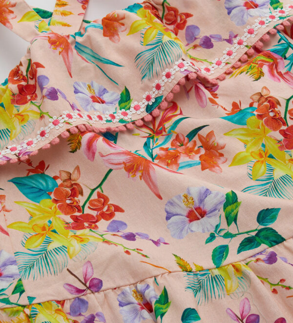 Ibiza's market girl dress in linen blend – Image 3