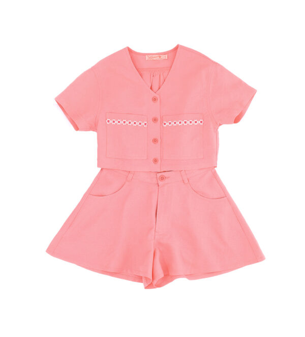 Ibiza's market girl shirt and shorts set