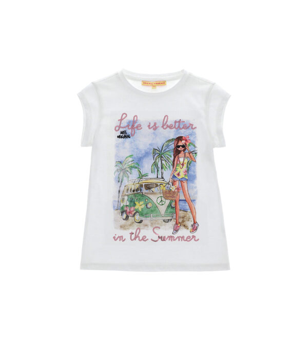Tropical pastel girl t-shirt with glitter – Image 9