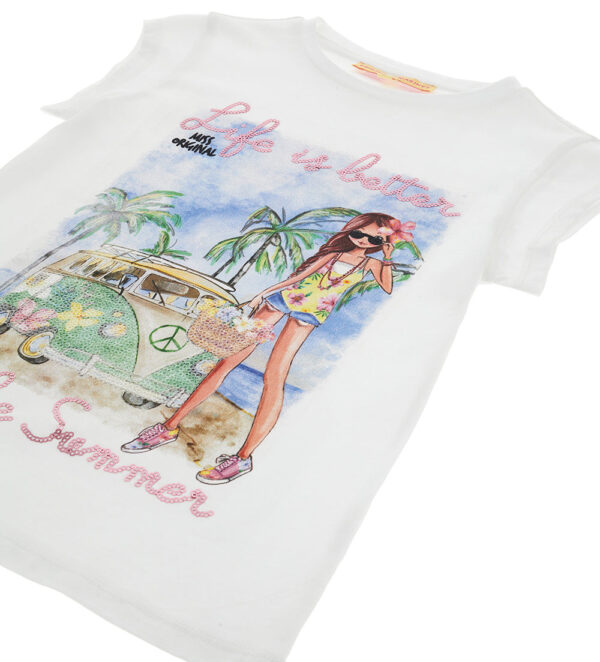Tropical pastel girl t-shirt with glitter – Image 11