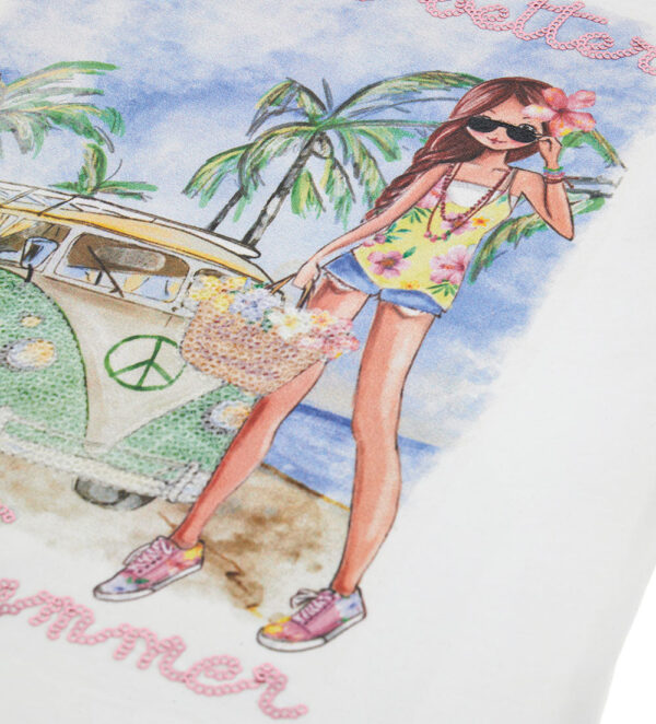 Tropical pastel girl t-shirt with glitter – Image 12
