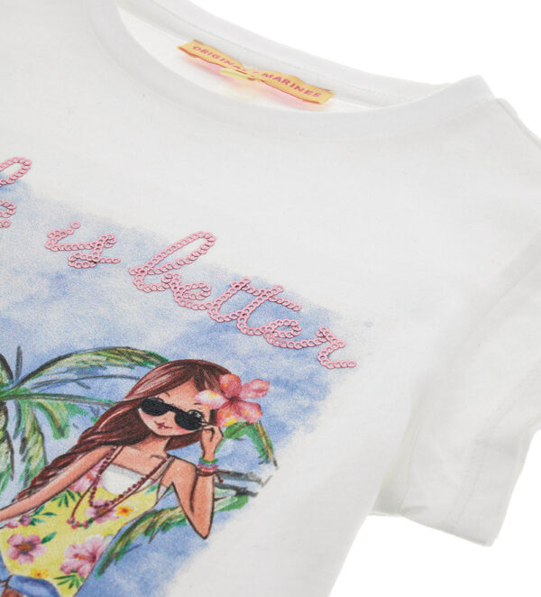Tropical pastel girl t-shirt with glitter – Image 10