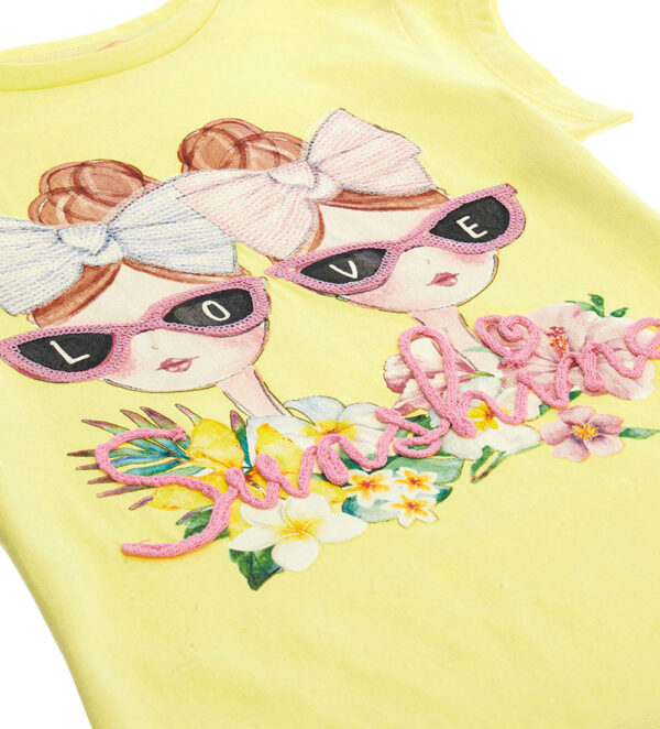 Tropical pastel girl t-shirt with glitter – Image 3