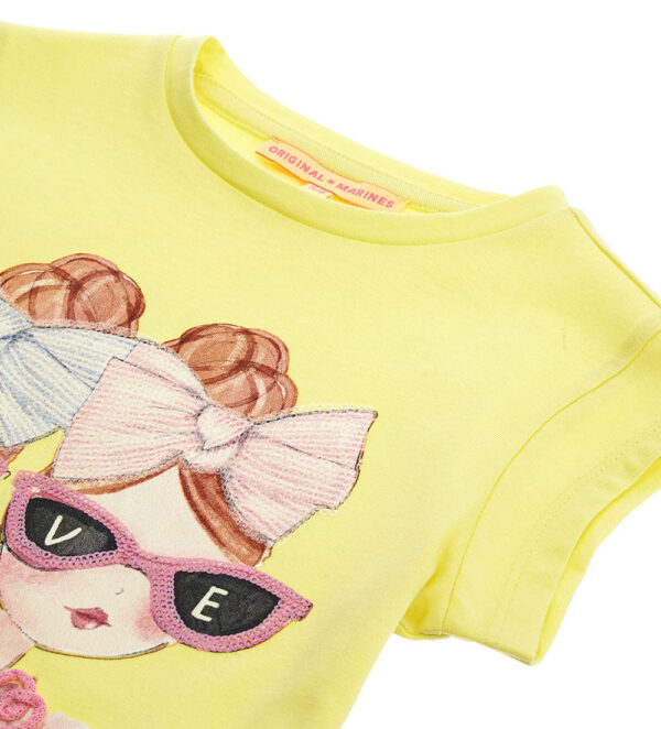 Tropical pastel girl t-shirt with glitter – Image 2