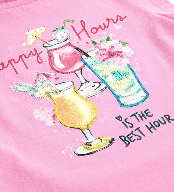 Tropical pastel girl t-shirt with glitter – Image 6