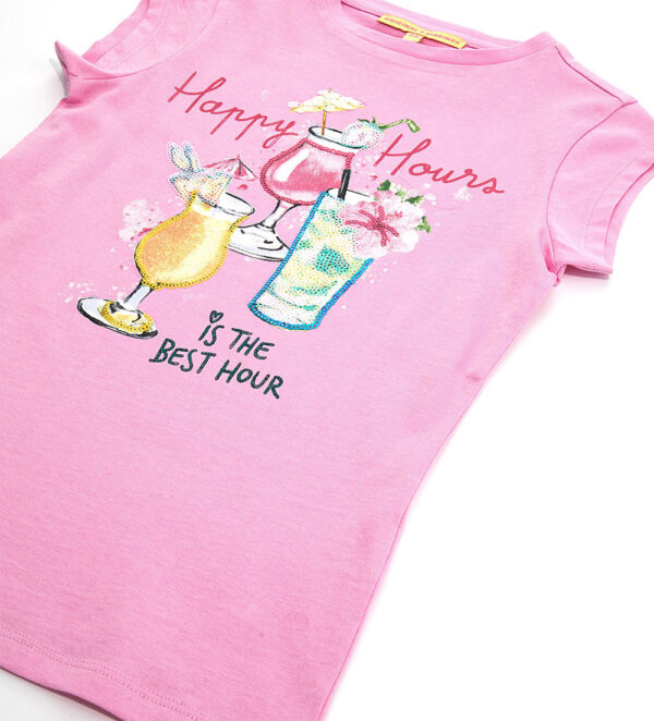 Tropical pastel girl t-shirt with glitter – Image 4