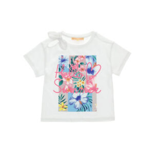 Tropical pastel girl t-shirt with knot
