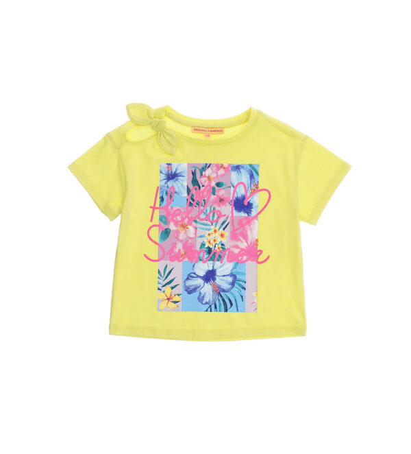 Tropical pastel girl t-shirt with knot – Image 5