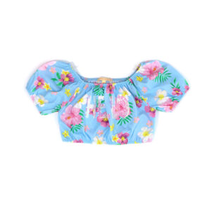 Tropical pastel girl top with sequins