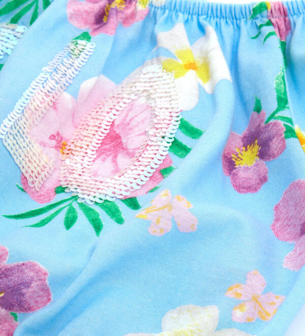 Tropical pastel girl top with sequins – Image 3