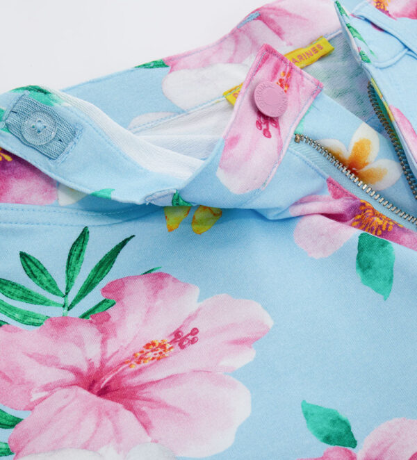 Tropical pastel girl shorts with fringe – Image 2