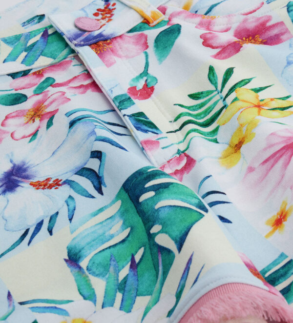 Tropical pastel girl shorts with fringe – Image 7