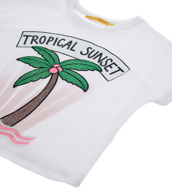 Tropical pastel girl t-shirt with sequins 1 – Image 3