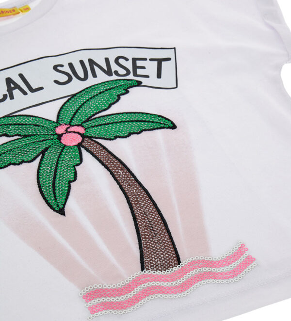 Tropical pastel girl t-shirt with sequins 1 – Image 2