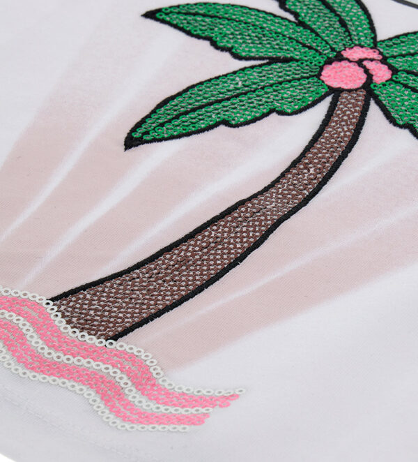Tropical pastel girl t-shirt with sequins 1 – Image 4