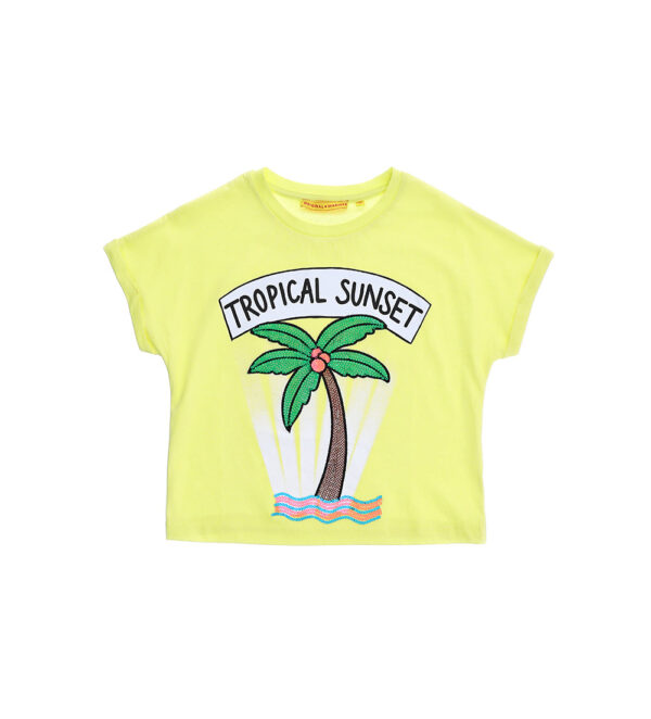 Tropical pastel girl t-shirt with sequins 1 – Image 5