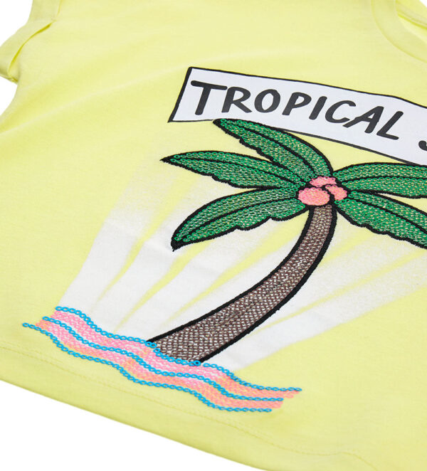 Tropical pastel girl t-shirt with sequins 1 – Image 8