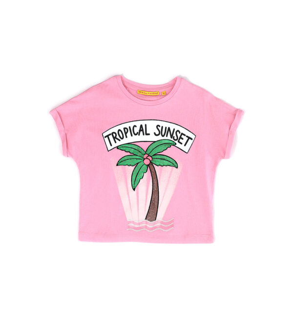 Tropical pastel girl t-shirt with sequins 1 – Image 9
