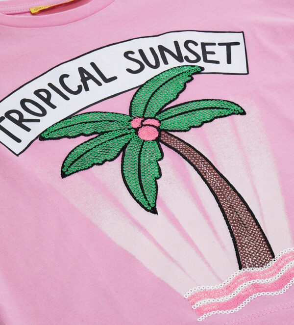 Tropical pastel girl t-shirt with sequins 1 – Image 10