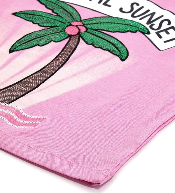 Tropical pastel girl t-shirt with sequins 1 – Image 12