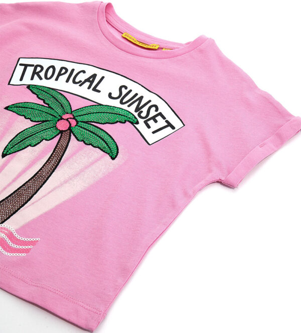 Tropical pastel girl t-shirt with sequins 1 – Image 11