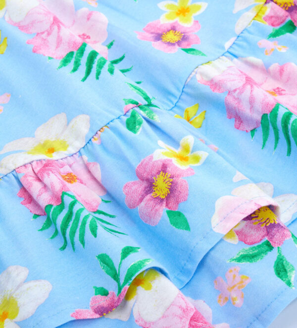 Tropical pastel girl dress with ruffles – Image 5