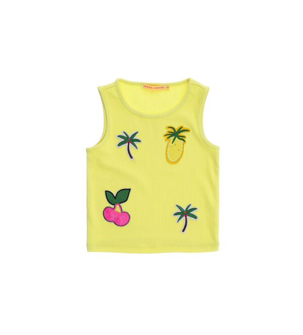 Tropical pastel girl crop top with patch