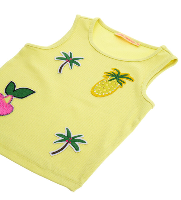 Tropical pastel girl crop top with patch – Image 3
