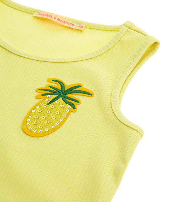 Tropical pastel girl crop top with patch – Image 2