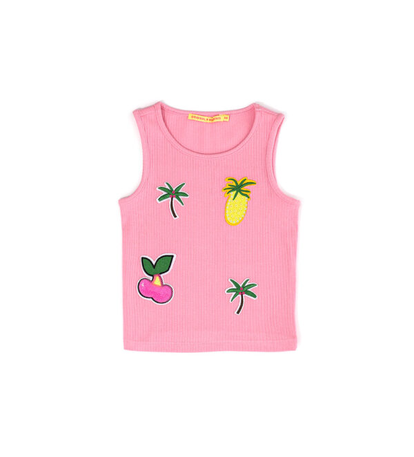 Tropical pastel girl crop top with patch – Image 5