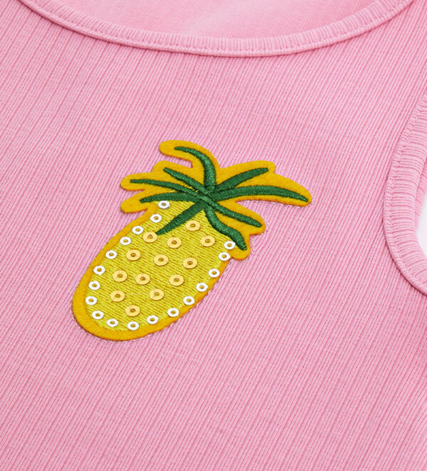 Tropical pastel girl crop top with patch – Image 6