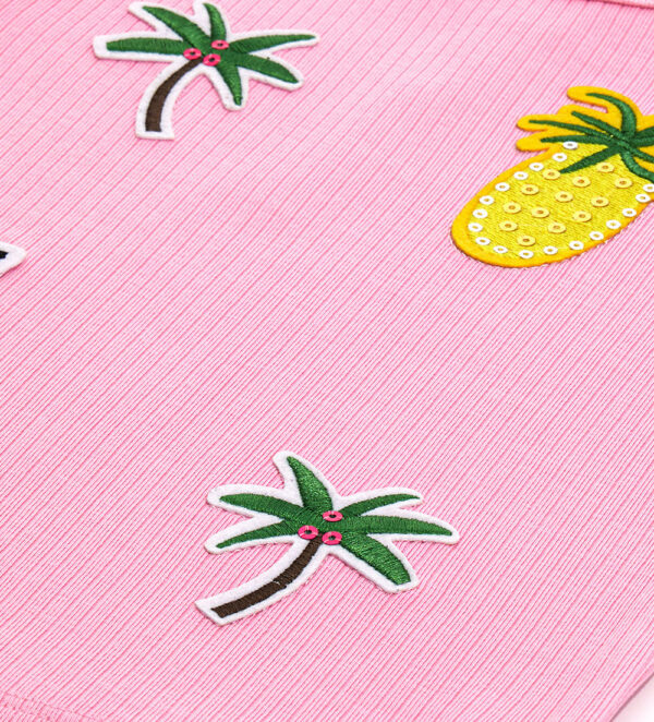 Tropical pastel girl crop top with patch – Image 7