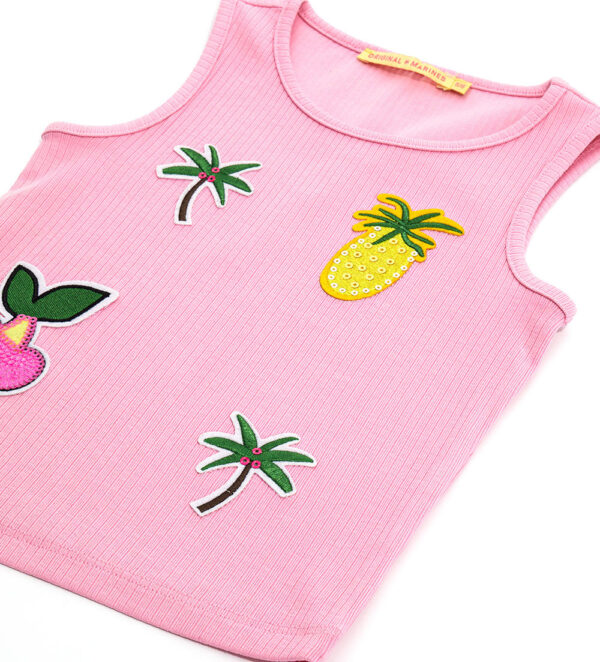 Tropical pastel girl crop top with patch – Image 8