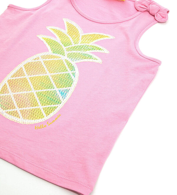 Tropical pastel girl short top with glitter – Image 2