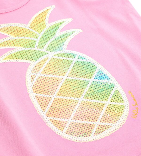 Tropical pastel girl short top with glitter – Image 3