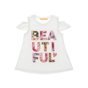 Tropical pastel girl t-shirt with sequins 2