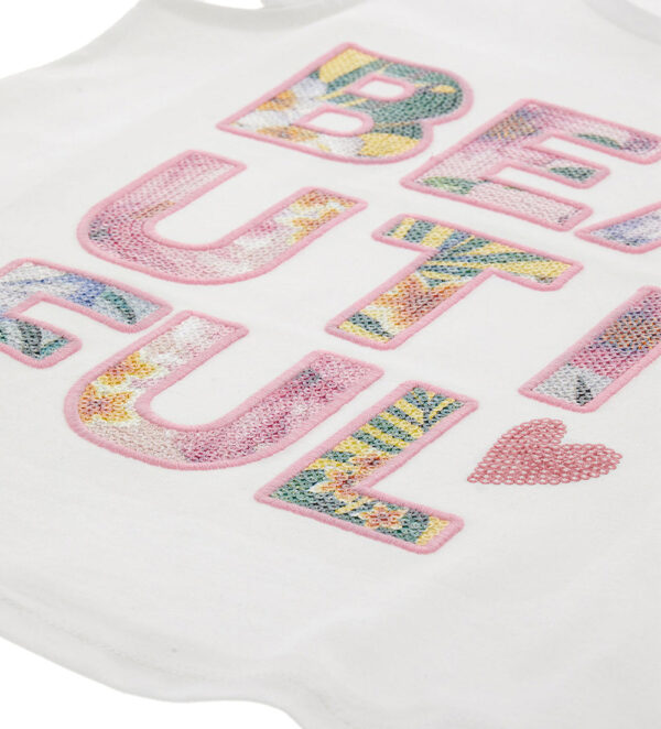 Tropical pastel girl t-shirt with sequins 2 – Image 2