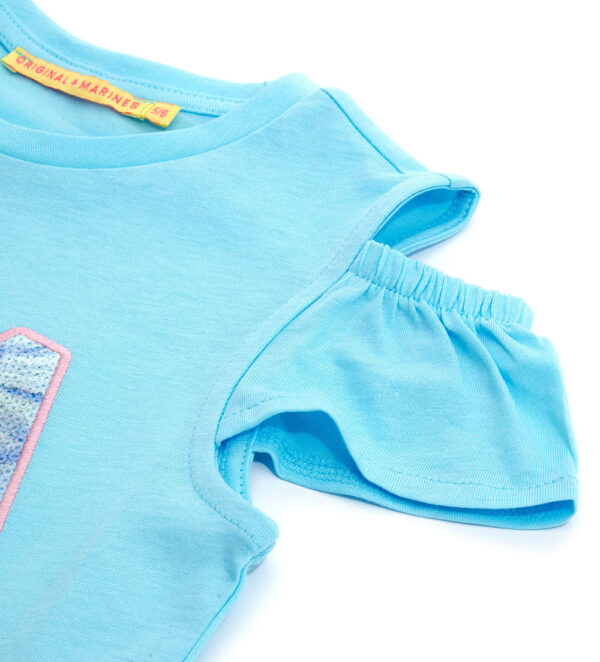 Tropical pastel girl t-shirt with sequins 2 – Image 9