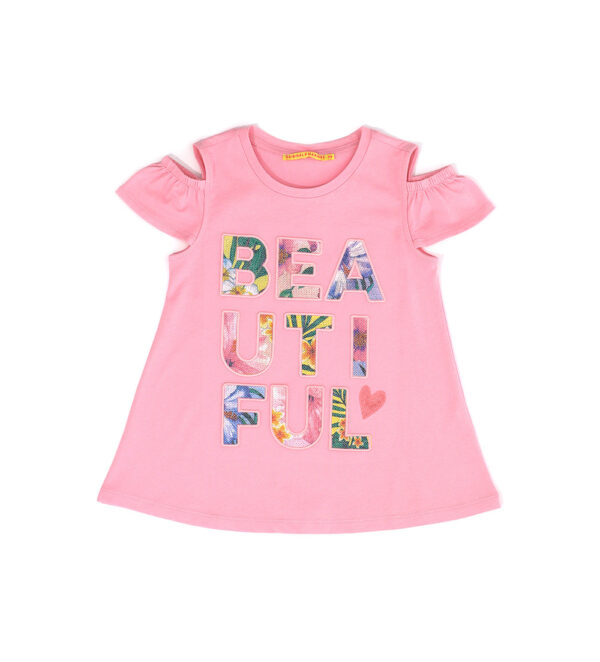Tropical pastel girl t-shirt with sequins 2 – Image 4