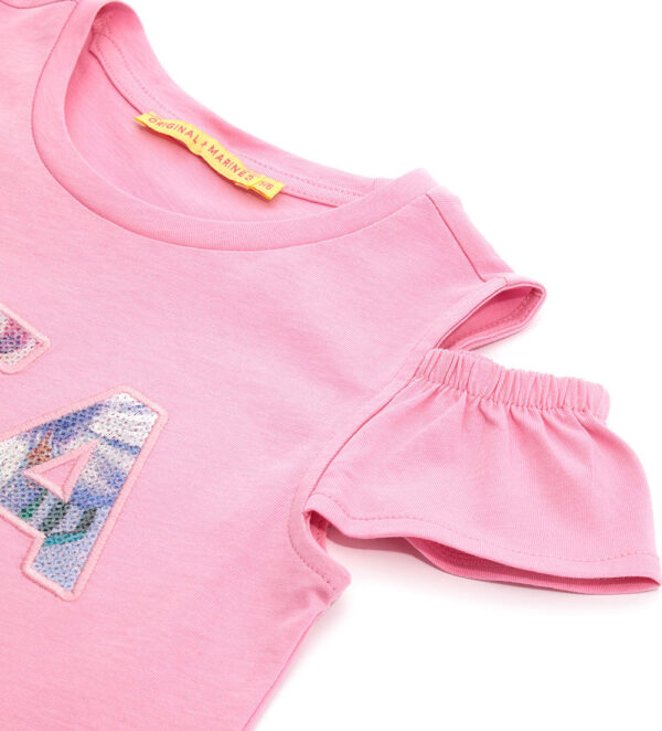 Tropical pastel girl t-shirt with sequins 2 – Image 5