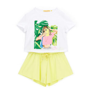 Tropical pastel girl t-shirts and shorts sets 16