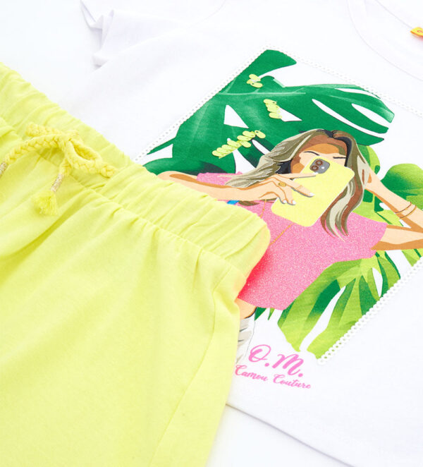 Tropical pastel girl t-shirts and shorts sets 16 – Image 2