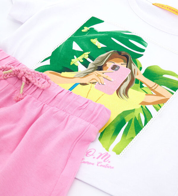 Tropical pastel girl t-shirts and shorts sets 16 – Image 4