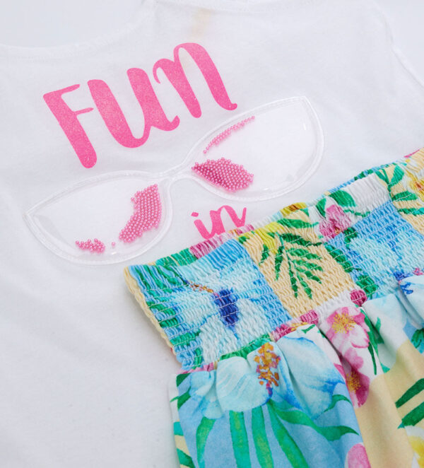 Tropical pastel girl set tops and shorts 2 – Image 2