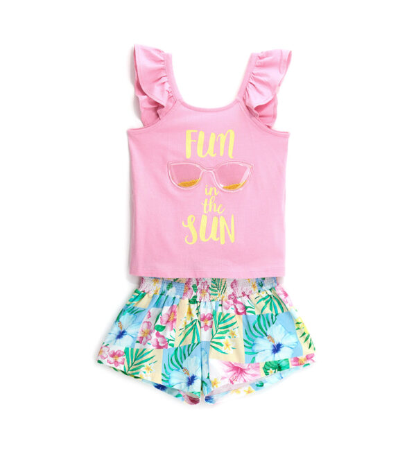 Tropical pastel girl set tops and shorts 2 – Image 4