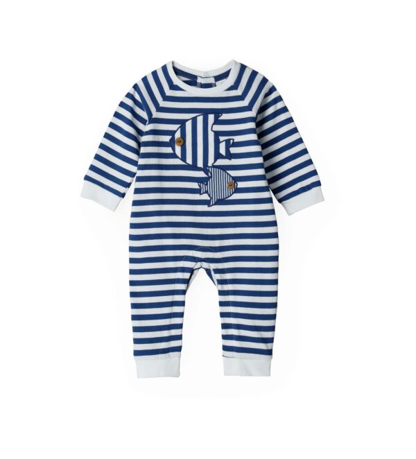 Deep blues new born boy romper with prints