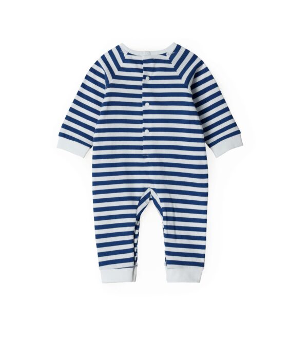 Deep blues new born boy romper with prints – Image 5