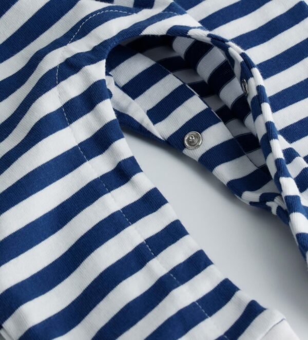 Deep blues new born boy romper with prints – Image 3